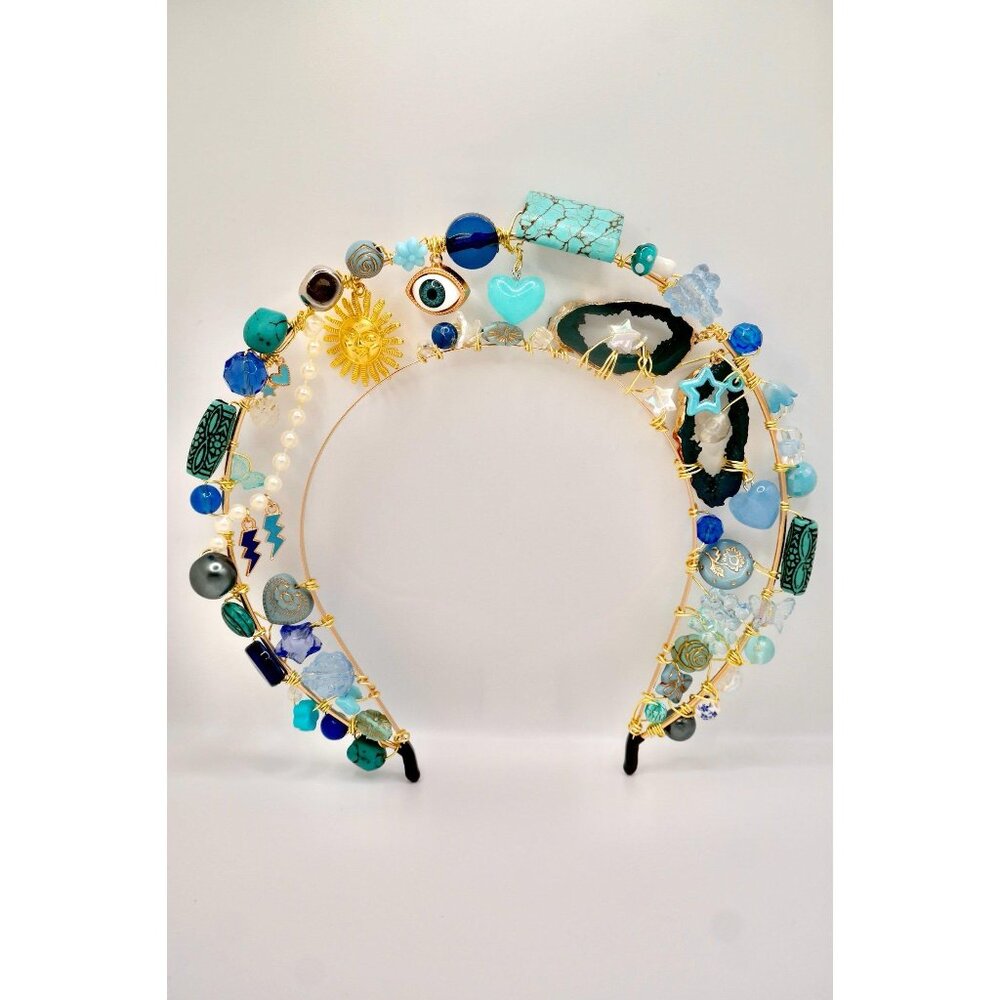 Fit For A Mermaid Blue & Gold Headpiece